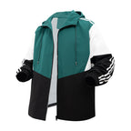 Men's Sports Color Matching Hooded Zip Jacket