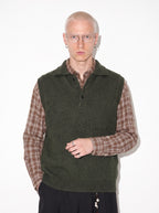 Sleeveless Collared Wool Knit Vest