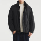 Men's Windproof Stand Collar Relaxed-Fit White Duck Down Jacket | 2025 Winter