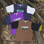 Cool Lightweight Fake Two-Piece Boys T-Shirt, Mountain Style Crew Neck Kids Top