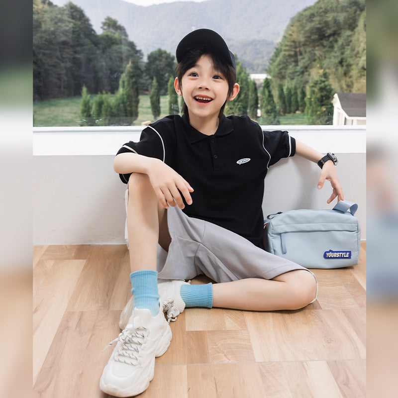 Kids Quick Dry Antibacterial Polo 2 Piece Sport Outfit for Boys