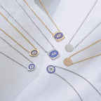 Titanium Steel Diamond-Studded Evil Eye Necklace