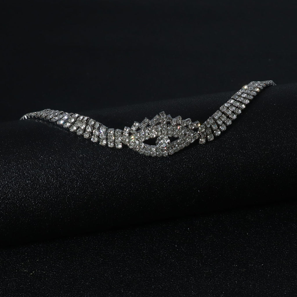Sexy anklet with evil eye design and rhinestone inlay