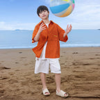 Boys' Lightweight Vacation-Style Plaid Shirt