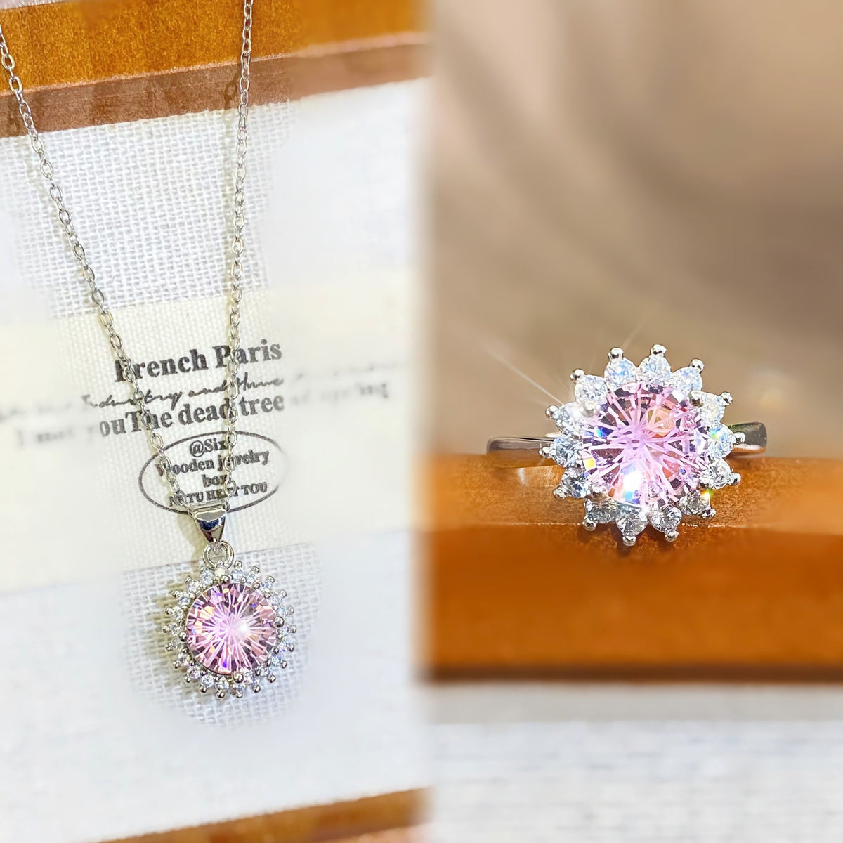 Sunflower is as bright as ice fireworks necklace ring