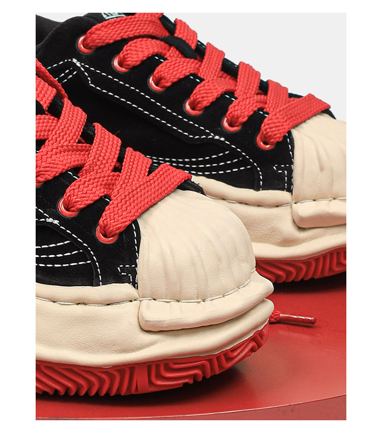 Tiger head dissolving design, shell head platform casual board shoes, couple trendy shoes