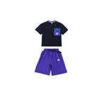 Boys' Outdoor-Style Color-Block Short-Sleeve Set with Pockets