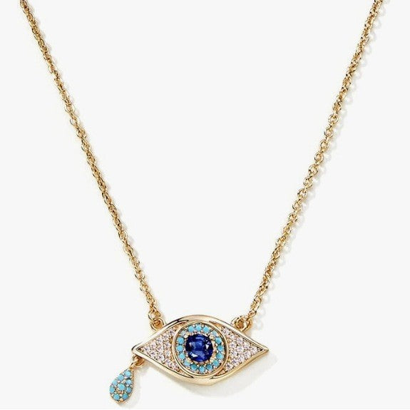 Fully Diamond Evil Eye Necklace