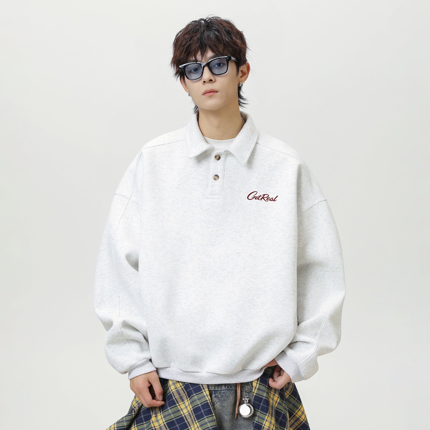 Men's Lapel Letter Sweater/Fleece Shirt (Autumn Style)