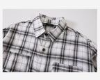 Boys' short-sleeve plaid shirt 100% cotton