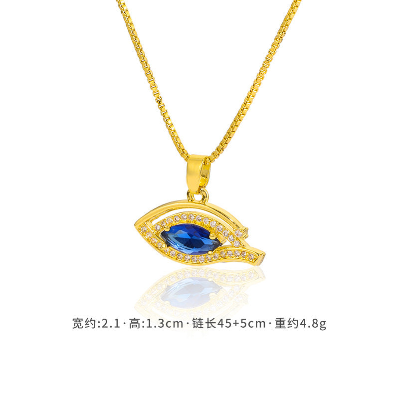 Evil Eye Necklace, Colorfast, Summer Oil-Drip Pendant