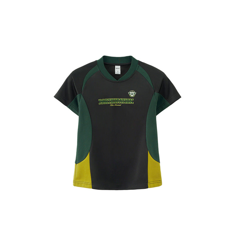 Women's retro sports tailoring color matching short sleeves