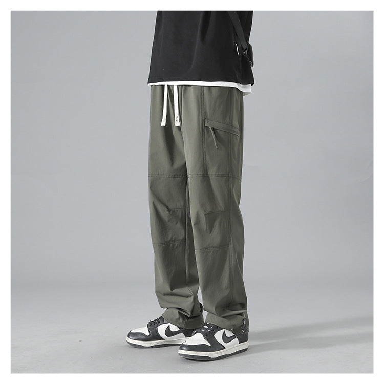 Men's Loose Straight-Leg Casual Pants - High-Elastic, Breathable & Versatile for Autumn