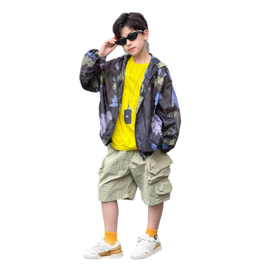 Boys' Lightweight Colorful Hooded Sun-Protection Jacket