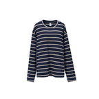 Retro Color‑Block Stripe Long‑Sleeve Tee | Preppy Unisex Loose