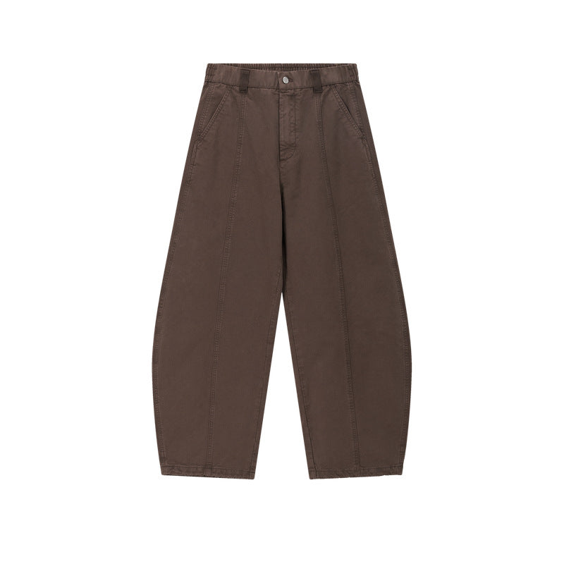 Pure Cotton Curved-Seam Work Trousers