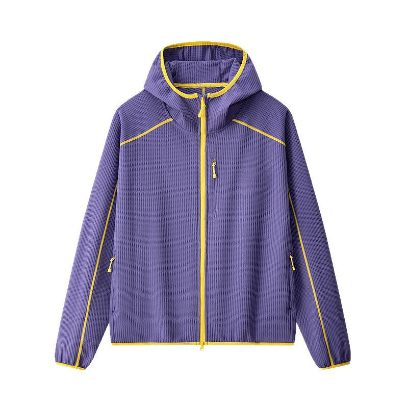 Waffle Softshell Jacket | Unisex Color‑Block Outdoor Hiking Couple Coat