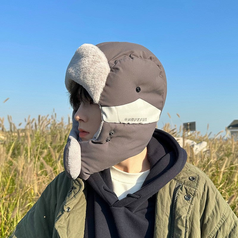 Men's cycling cold-proof headgear, winter ear protection and windproof cotton hat