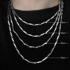 Rhombus-shaped titanium steel necklace, snake chain