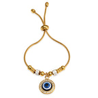 Evil Eye Stainless Steel Adjustable Pull-out Blue Eye Bracelet