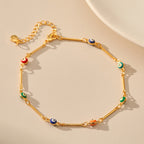 Evil Eye Popular Colored Oil Drip Anklet