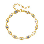 Evil Eye Bracelet Stainless Steel Gold Embossed