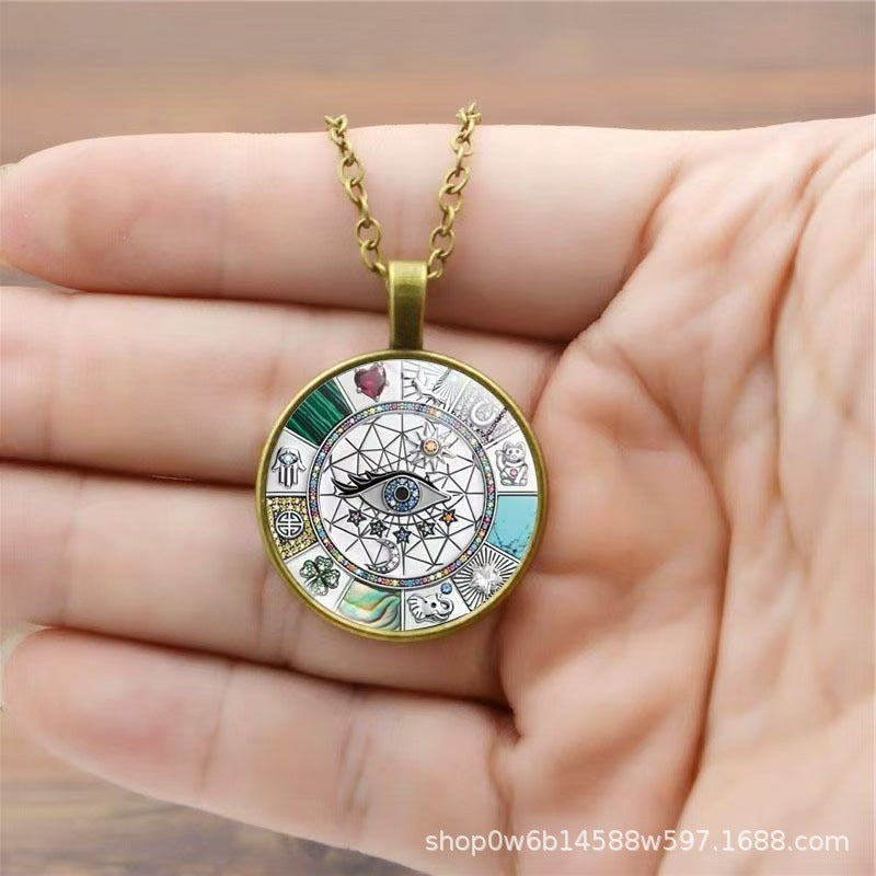 Amulet Magic Lucky Symbol Evil Eye Pendant Necklace