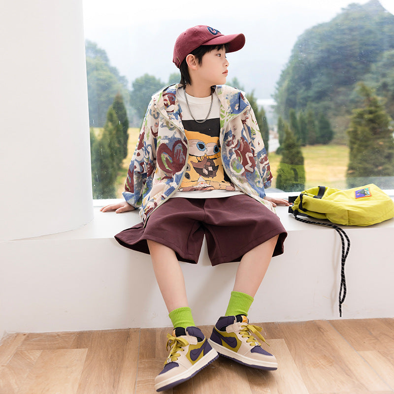 UPF50+ Graffiti Kids Original Yarn Sun Jacket