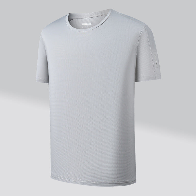 Men's Ice‑Silk Quick Dry Outdoor T‑Shirt Summer Loose Short Sleeve Tee