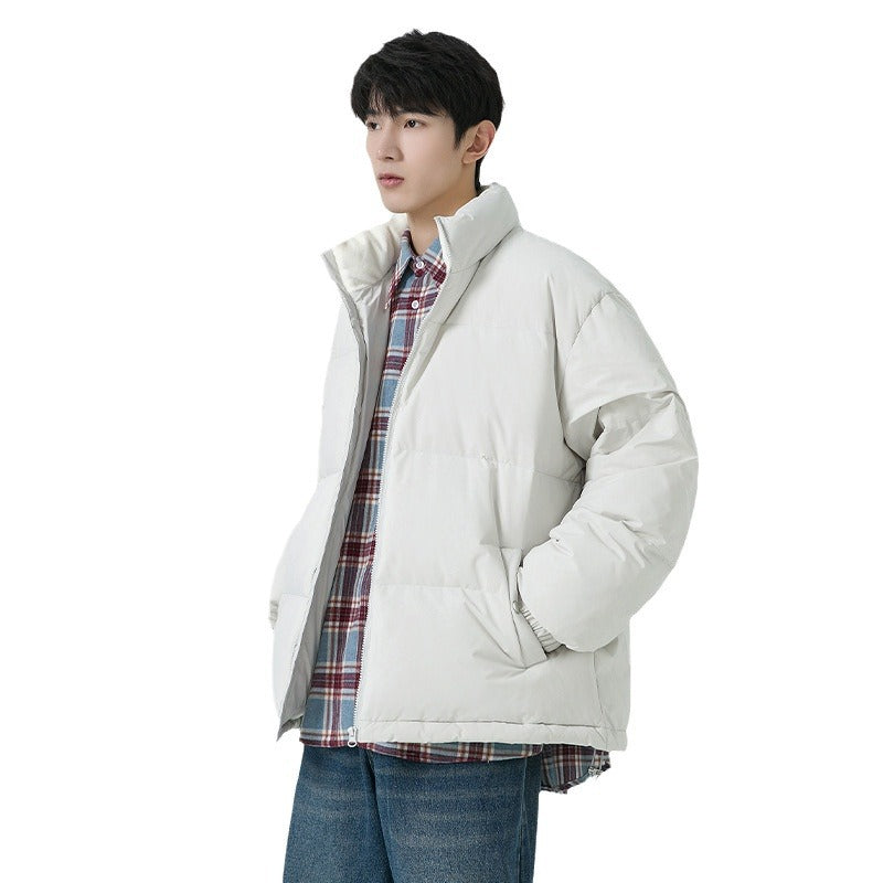 New Winter Men's White Duck Down Loose-Fit Warm Casual Puffer Jacket