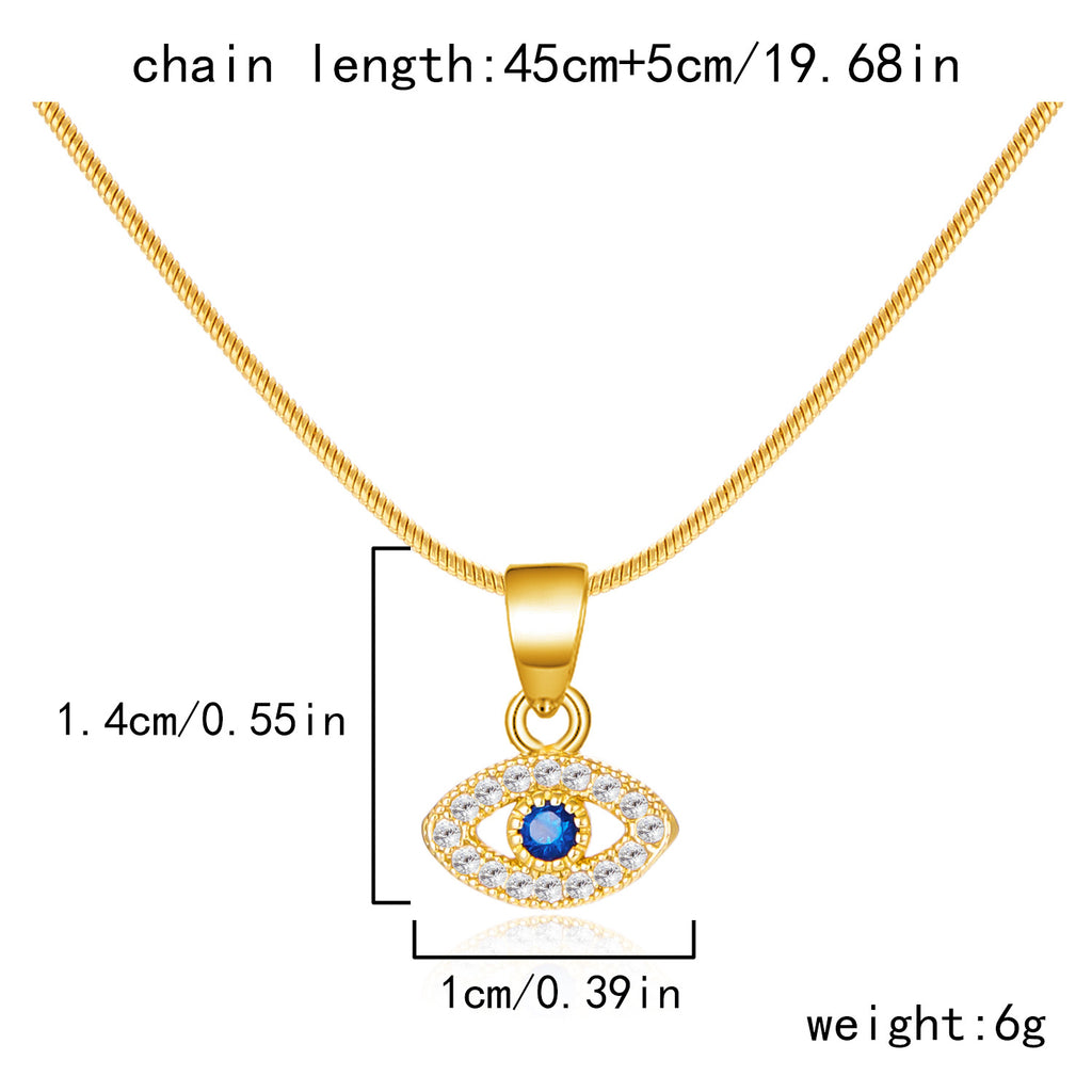 Diamond-encrusted Evil Eye Pendant Necklace