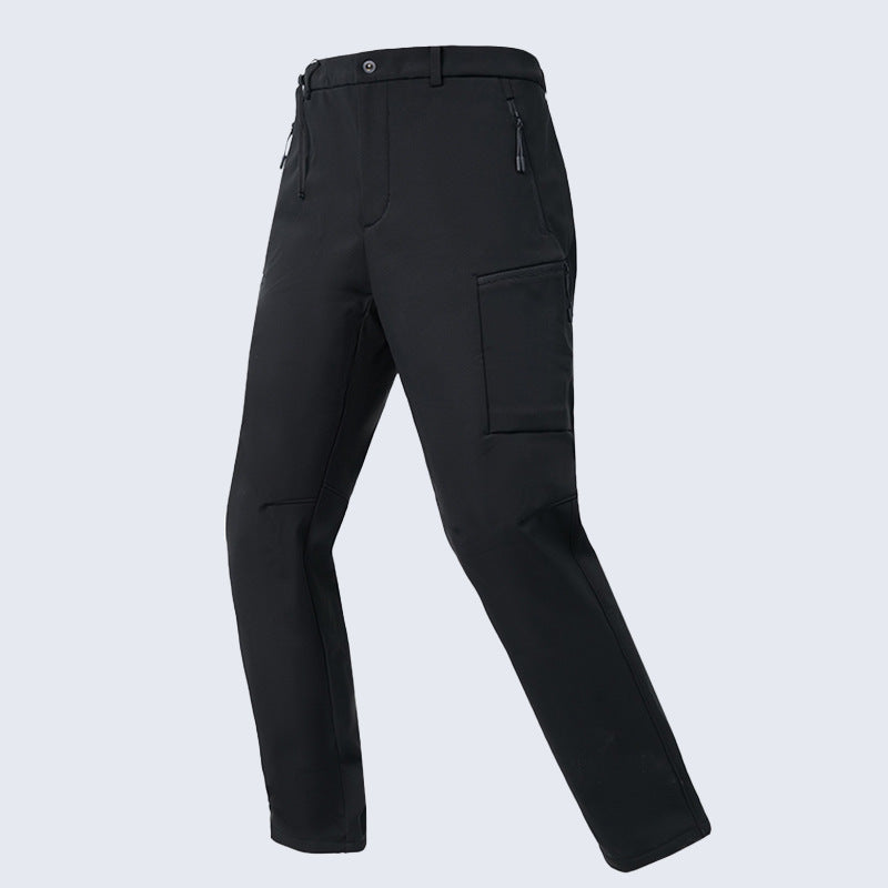 Fleece Lined Fluorine-Free Softshell Tactical Cargo Pants, Water Repellent Multi Pocket Hiking Pants Men & Women
