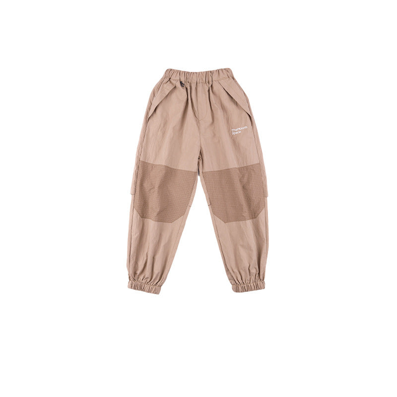 Boys' Mountain Style Plaid-Spliced Jogger Pants