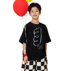 Stylish Print Cotton Short Sleeve Top for Boys