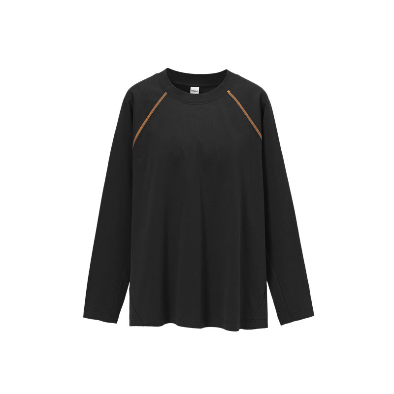 American Sport Contrast Hassel Stitch Raglan Long Sleeve Tee