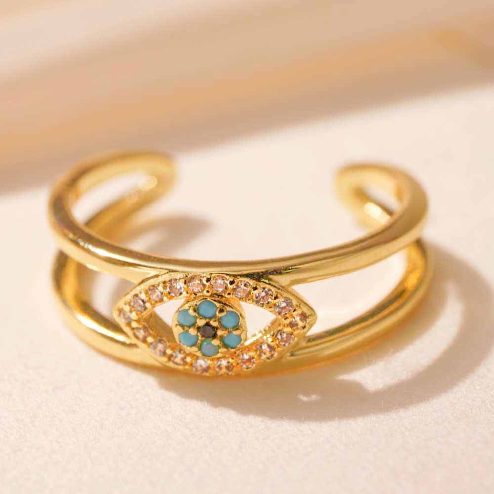 Diamond-Set Evil Eye Ring