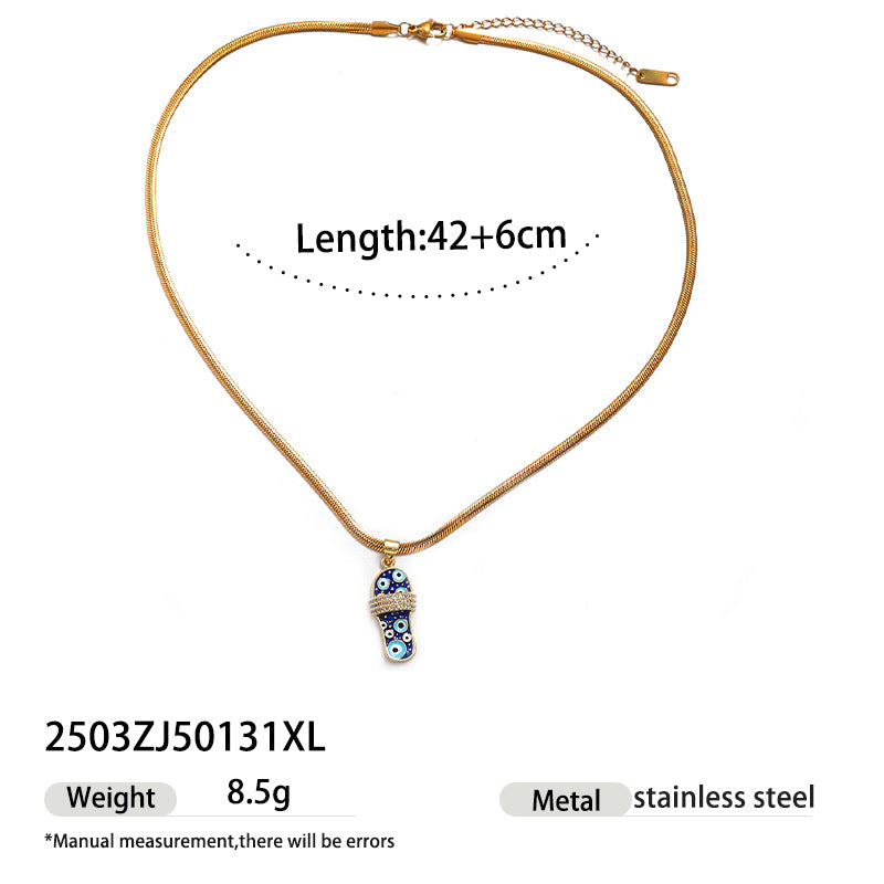 Evil Eye Titanium Steel Pendant Necklace