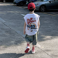 Boys' pure cotton sleeveless cropped-pant outfit
