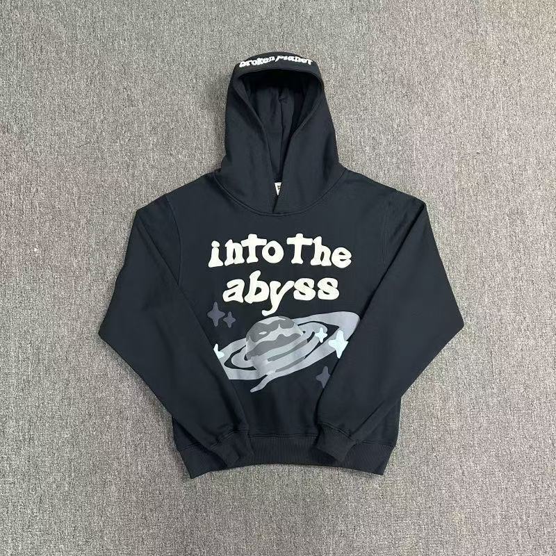 BrokenPlanet Oversized Foam Print Fleece Streetwear Set, Zip Hoodie + Sweatpants