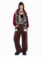 Street-style vintage-look tie-dye straight-leg cargo pants
