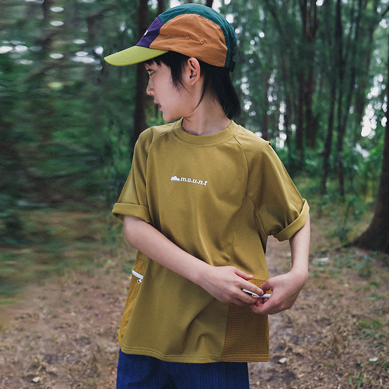 Boys' Short-Sleeve Top with Outdoor-Style Zippered Pockets