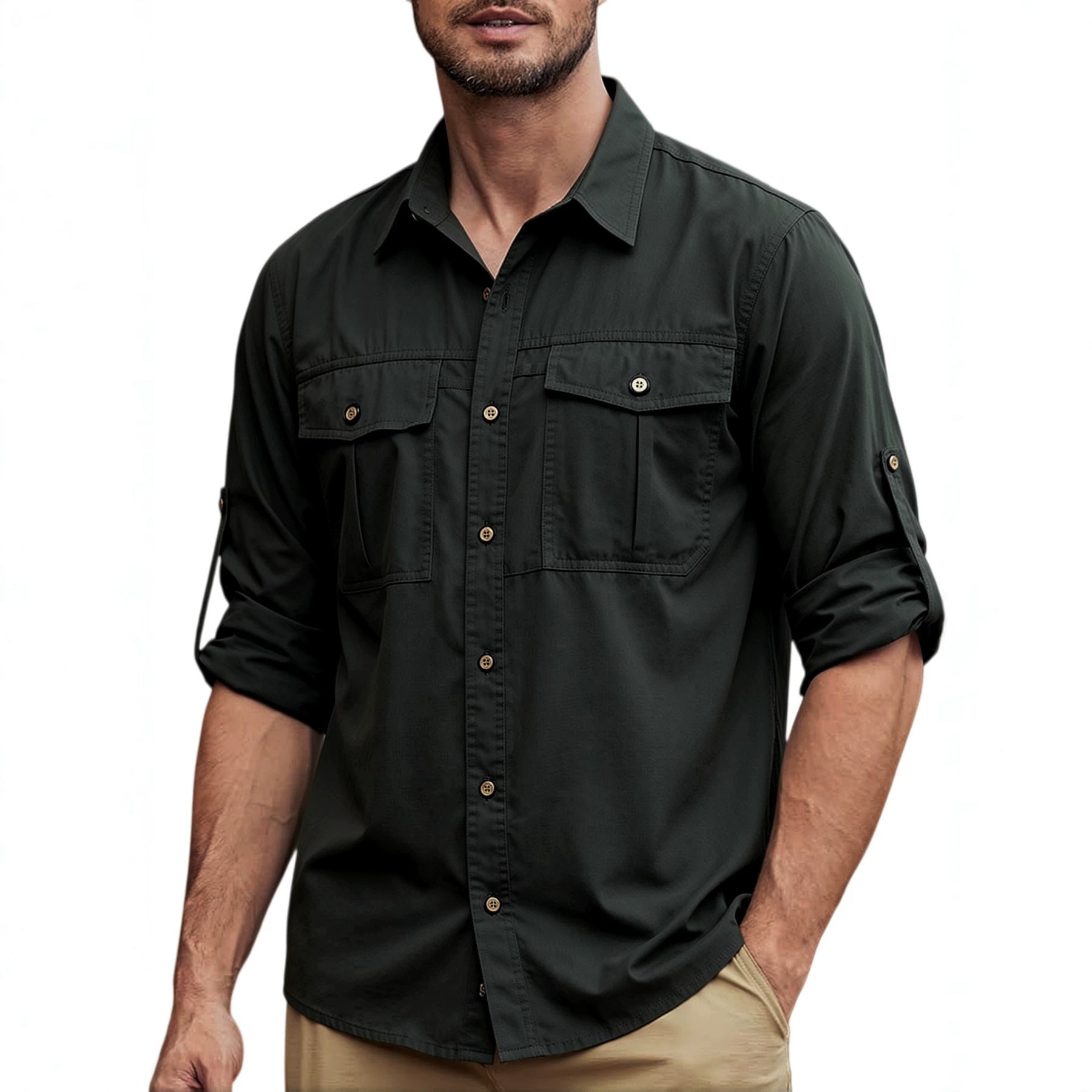 Outdoor Adventure & Leisure Short-Sleeve Utility Fishing Shirt