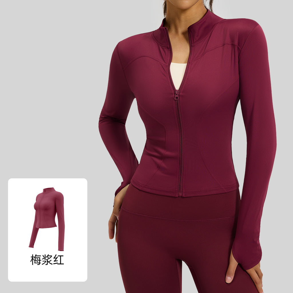 Wear long-sleeved tight yoga clothes outside, fitness, running, yoga
