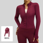 Wear long-sleeved tight yoga clothes outside, fitness, running, yoga