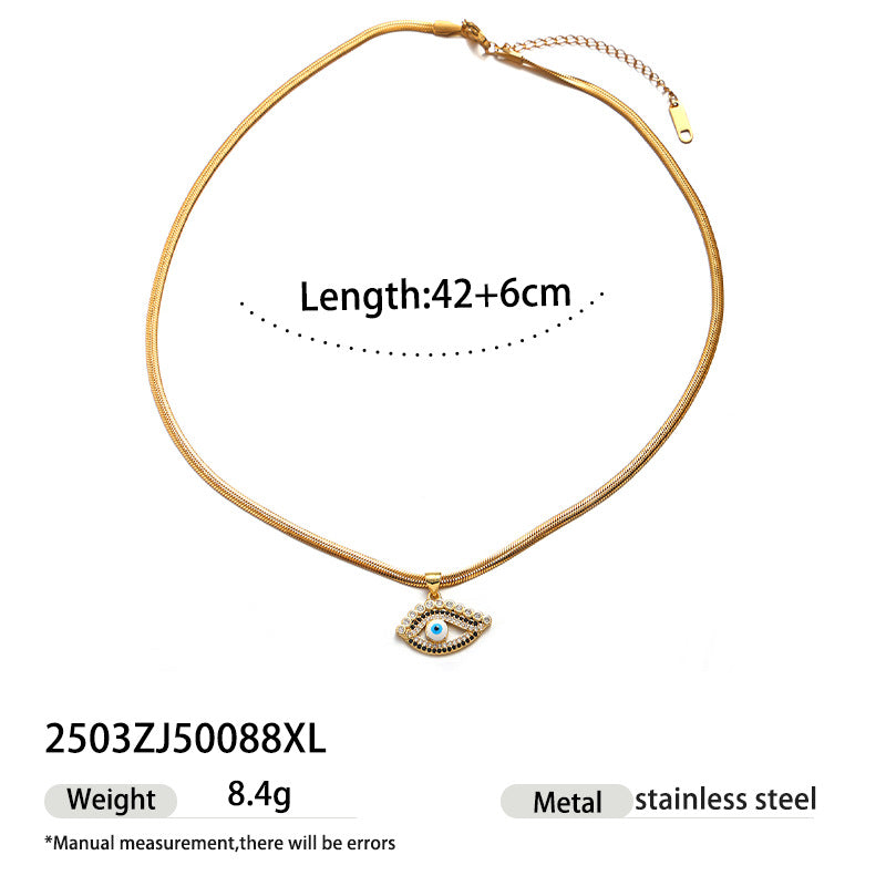 Evil Eye Titanium Steel Pendant Necklace