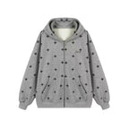 Women Oversized Hoodie, Allover Cross Print Hooded Sweatshirt