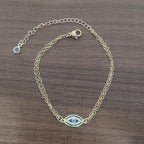 18K Gold Plated Stainless Steel Devil's Eye Bracelet Women Zircon Turquoise Fashion Jewelry