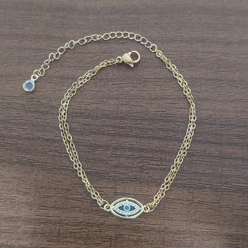 18K Gold Plated Stainless Steel Devil's Eye Bracelet Women Zircon Turquoise Fashion Jewelry