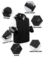 Men's Sports Color Matching Hooded Zip Jacket