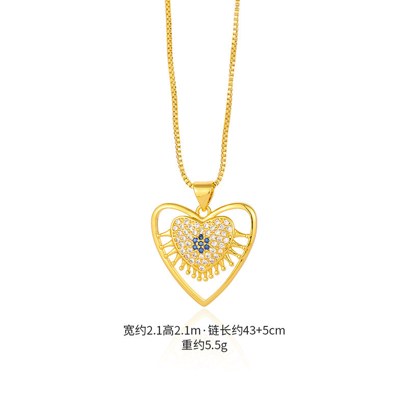 Evil Eye Necklace, Colorfast, Summer Oil-Drip Pendant